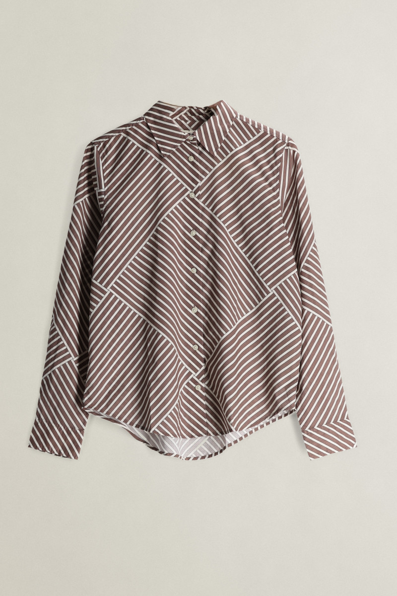 KOŠEĽA GANT REG STRIPED PRINT CTN VOILE SHIRT SOFT TAUPE