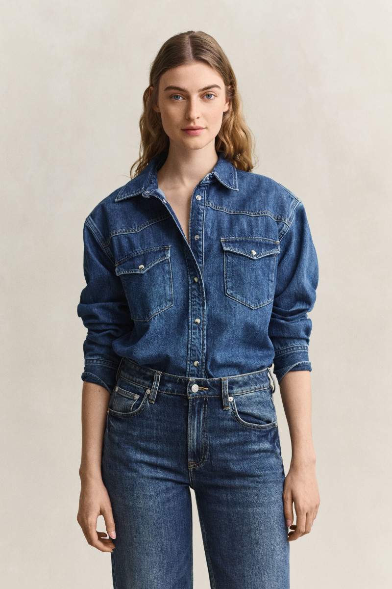 KOŠEĽA GANT REL DENIM RANGER SHIRT MID BLUE WORN IN