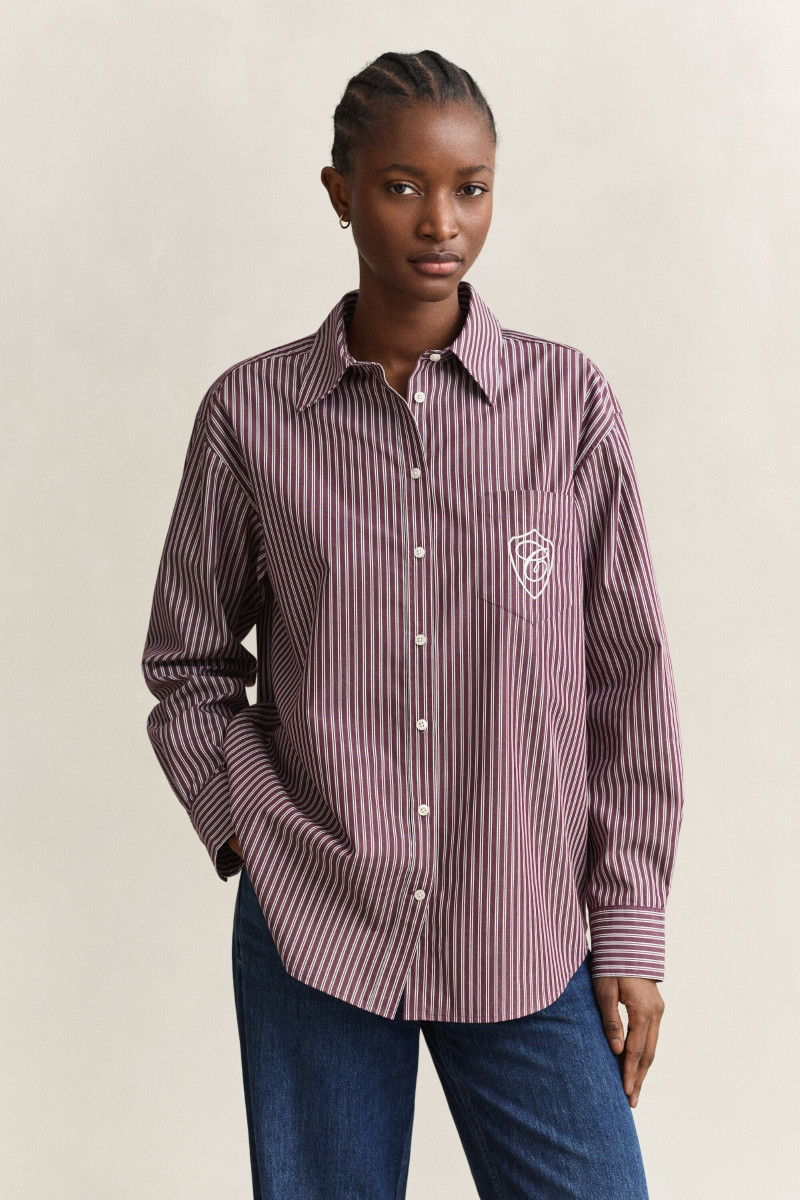 KOŠEĽA GANT REL CLASSIC POPLIN STRIPE SHIRT DARKENED WINE