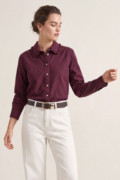 ING GANT REG CLASSIC OXFORD FRILL BLOUSE - Kép 1