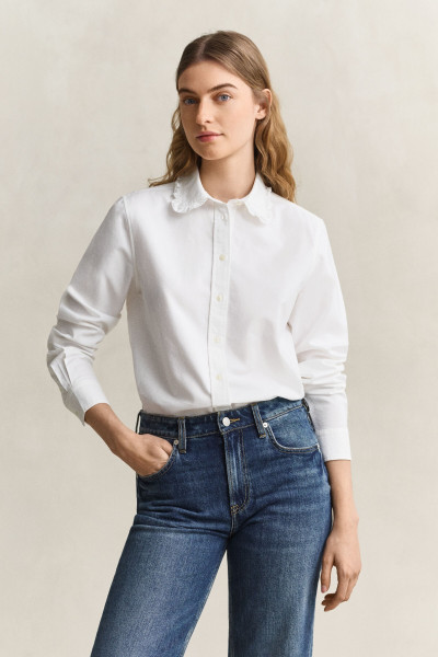 ING GANT REG CLASSIC OXFORD FRILL BLOUSE - Kép 1