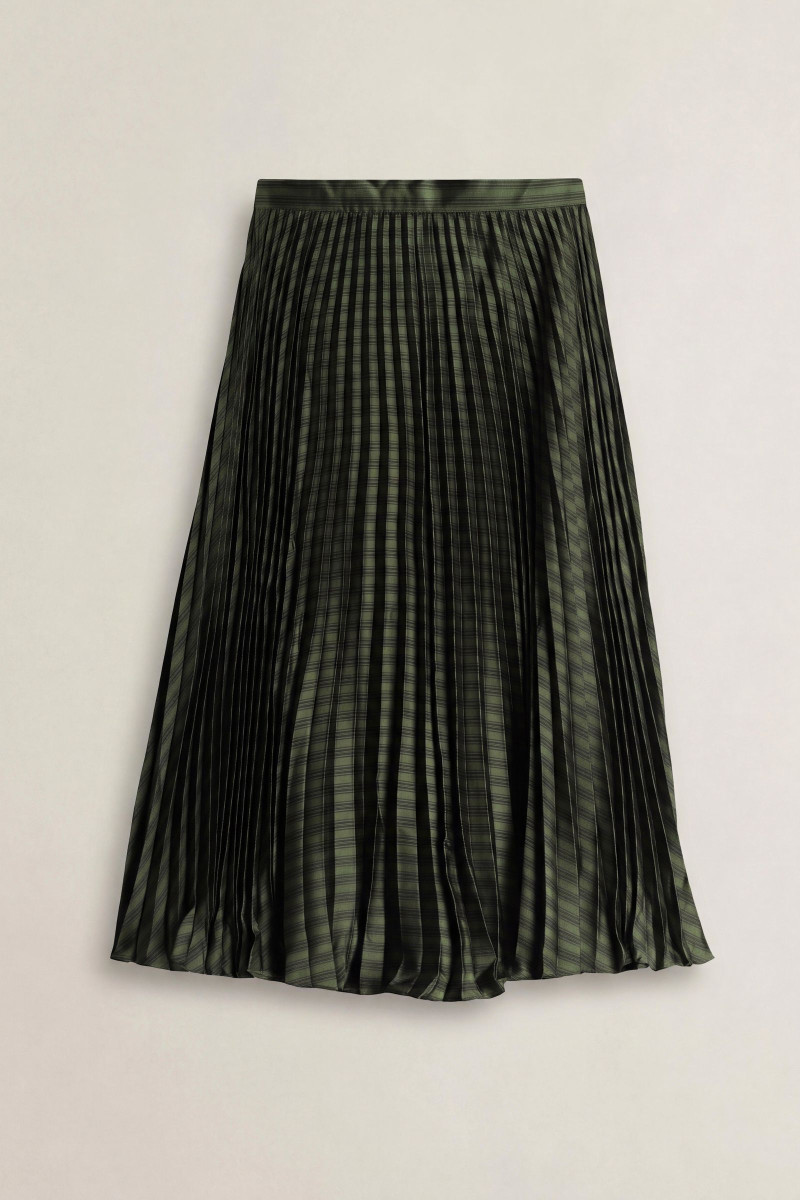 SUKŇA GANT PRINTED STRIPE PLEATED SKIRT COUNTRY GREEN