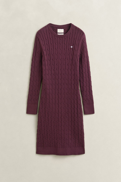 RUHA GANT STRETCH COTTON CABLE C-NECK DRESS - Kép 1
