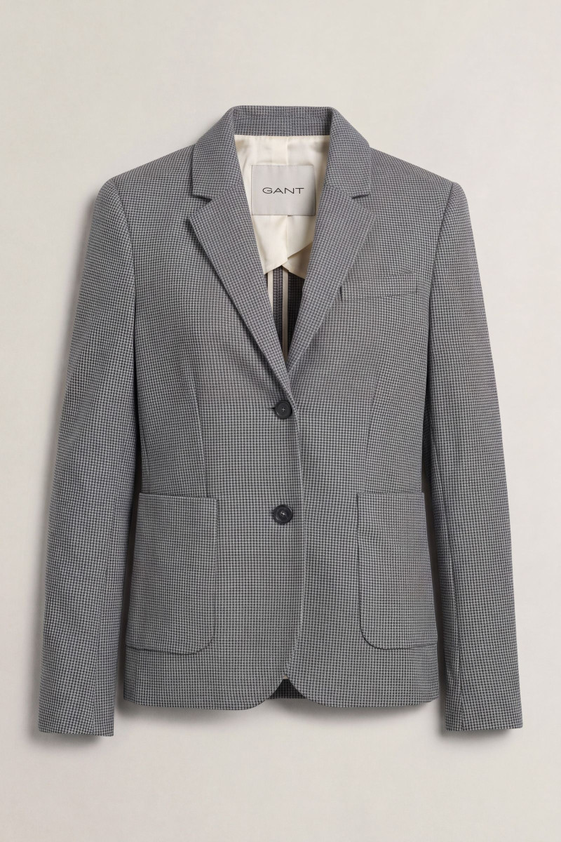 SAKO GANT SLIM PIQUE BLAZER CHARCOAL MELANGE