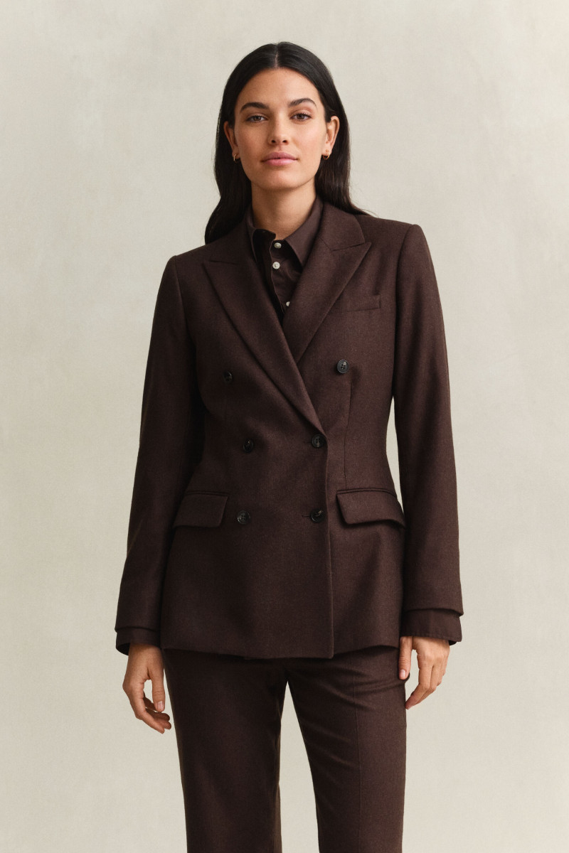 SAKO GANT HOURGLASS FLANNEL BLAZER DEEP BROWN