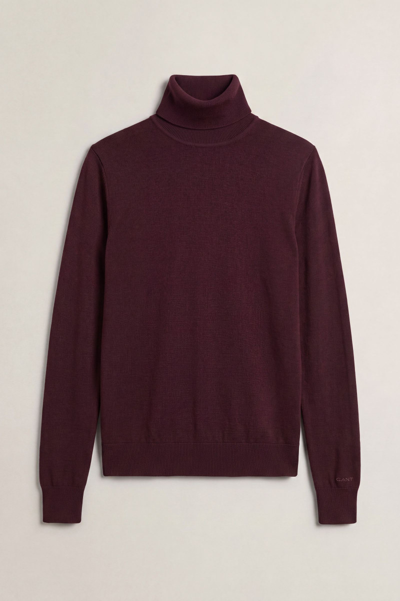 ROLÁK GANT EXTRAFINE MERINO WOOL TURTLENECK DARKENED WINE
