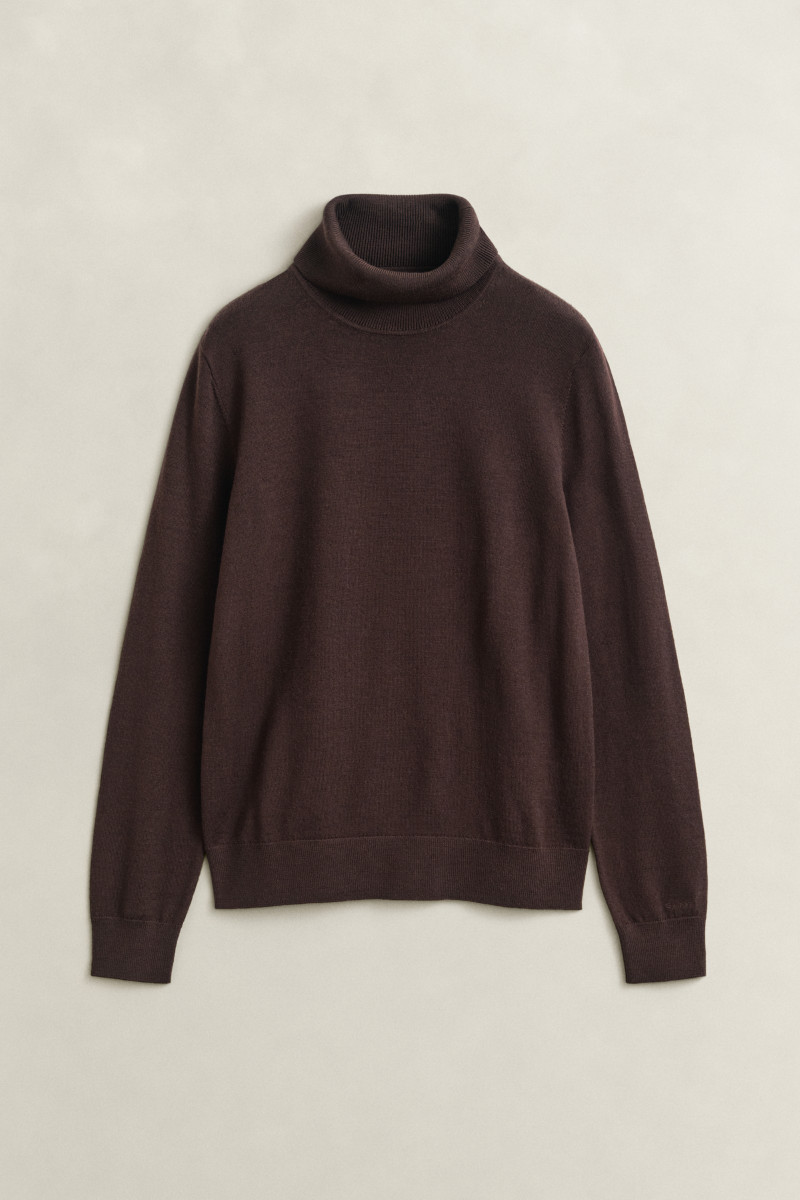 ROLÁK GANT EXTRAFINE MERINO WOOL TURTLENECK DEEP BROWN