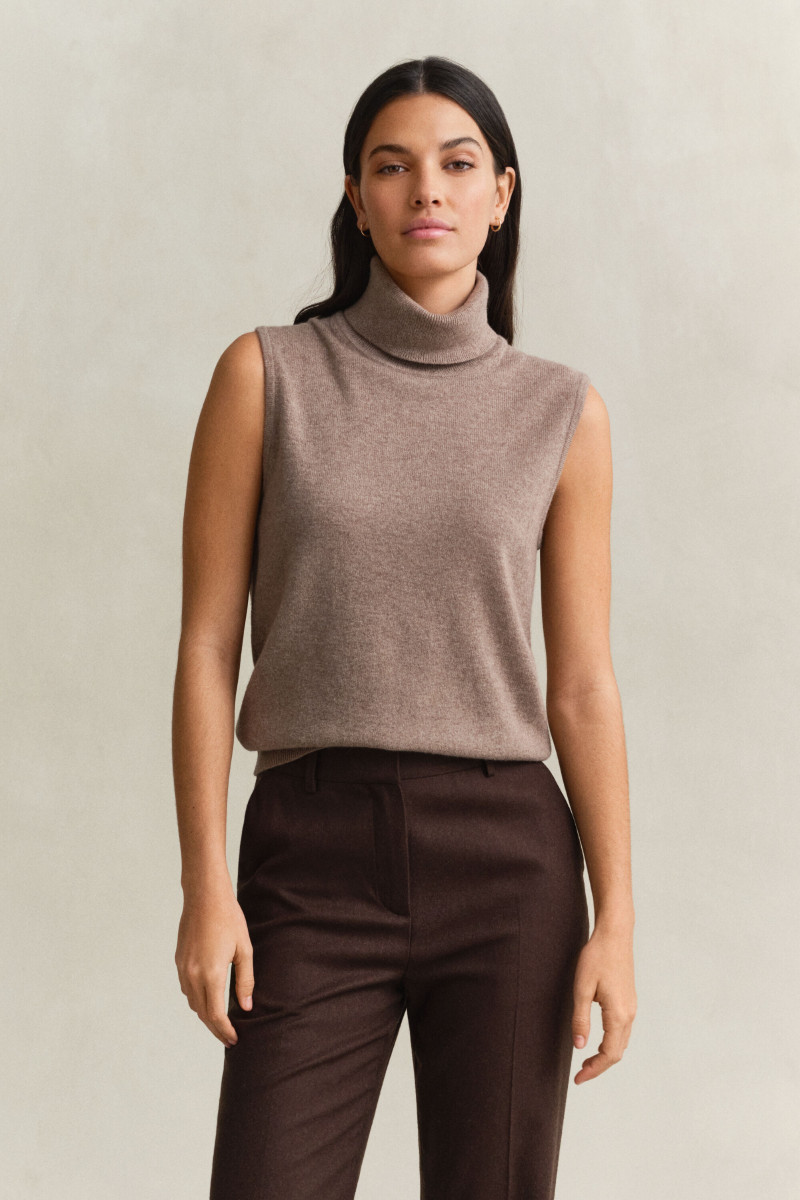 ROLÁK GANT CASHMERE BLEND ROLL NECK SS DK. SAND MELANGE