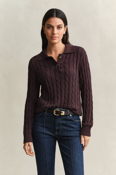 PULÓVER GANT COTTON CABLE KNIT RUGGER - Kép 1