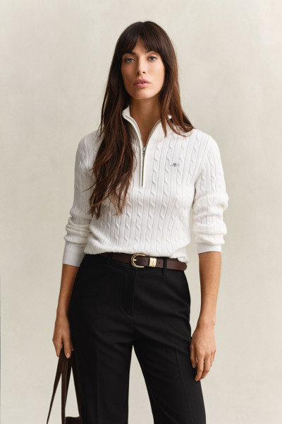 PULÓVER GANT STRETCH COTTON CABLE HALF-ZIP - Kép 1