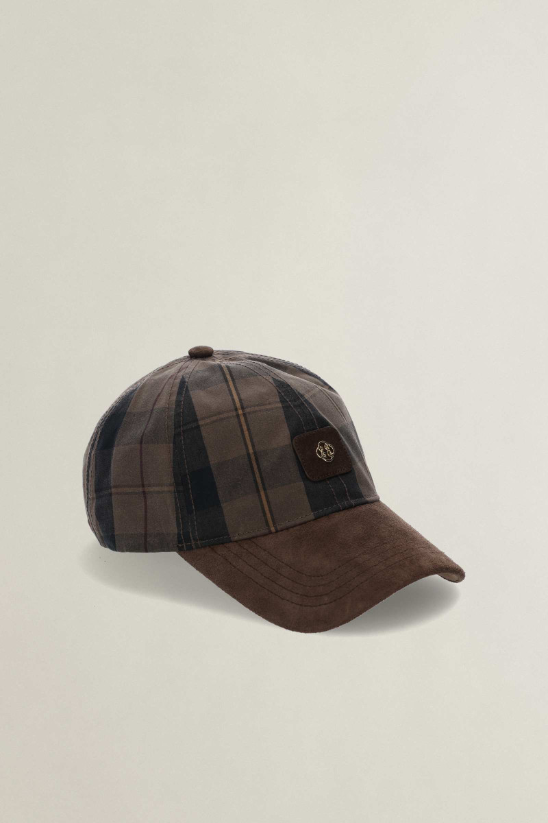 ŠILTOVKA GANT CHECKED WAXED CAP FADED TAUPE