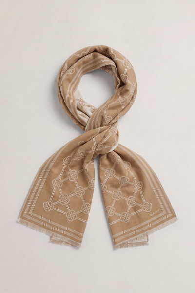SÁL GANT MONOGRAM JACQUARD WOOL SCARF - Kép 1