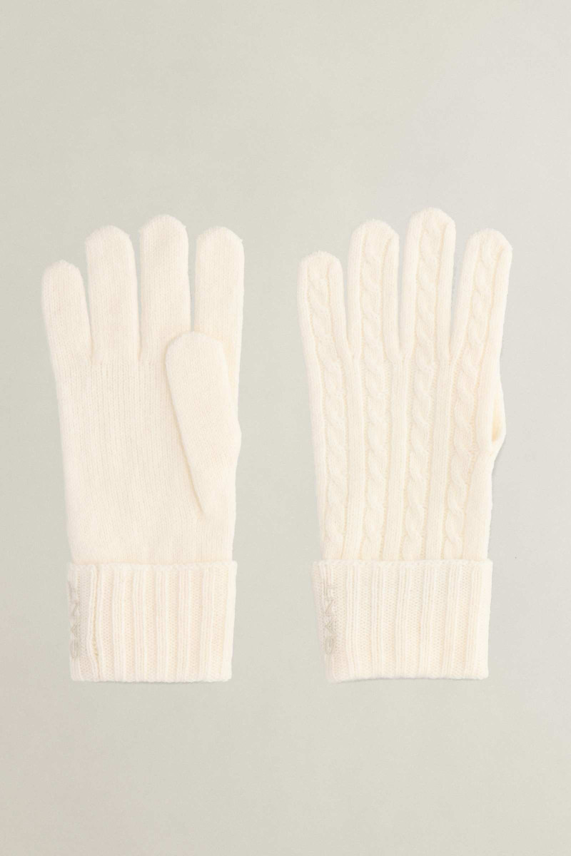 RUKAVICE GANT WOOL CABLE GLOVES CREAM