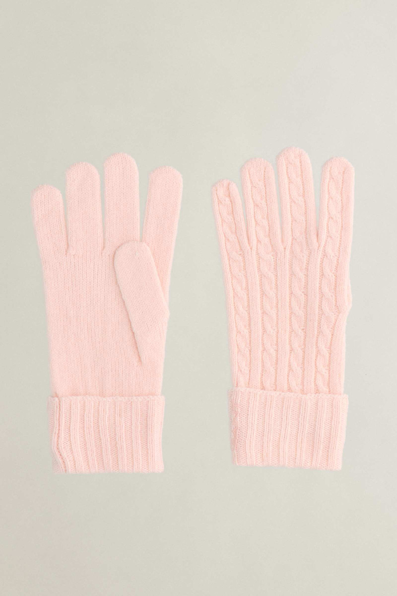 RUKAVICE GANT WOOL CABLE GLOVES REFINED PINK