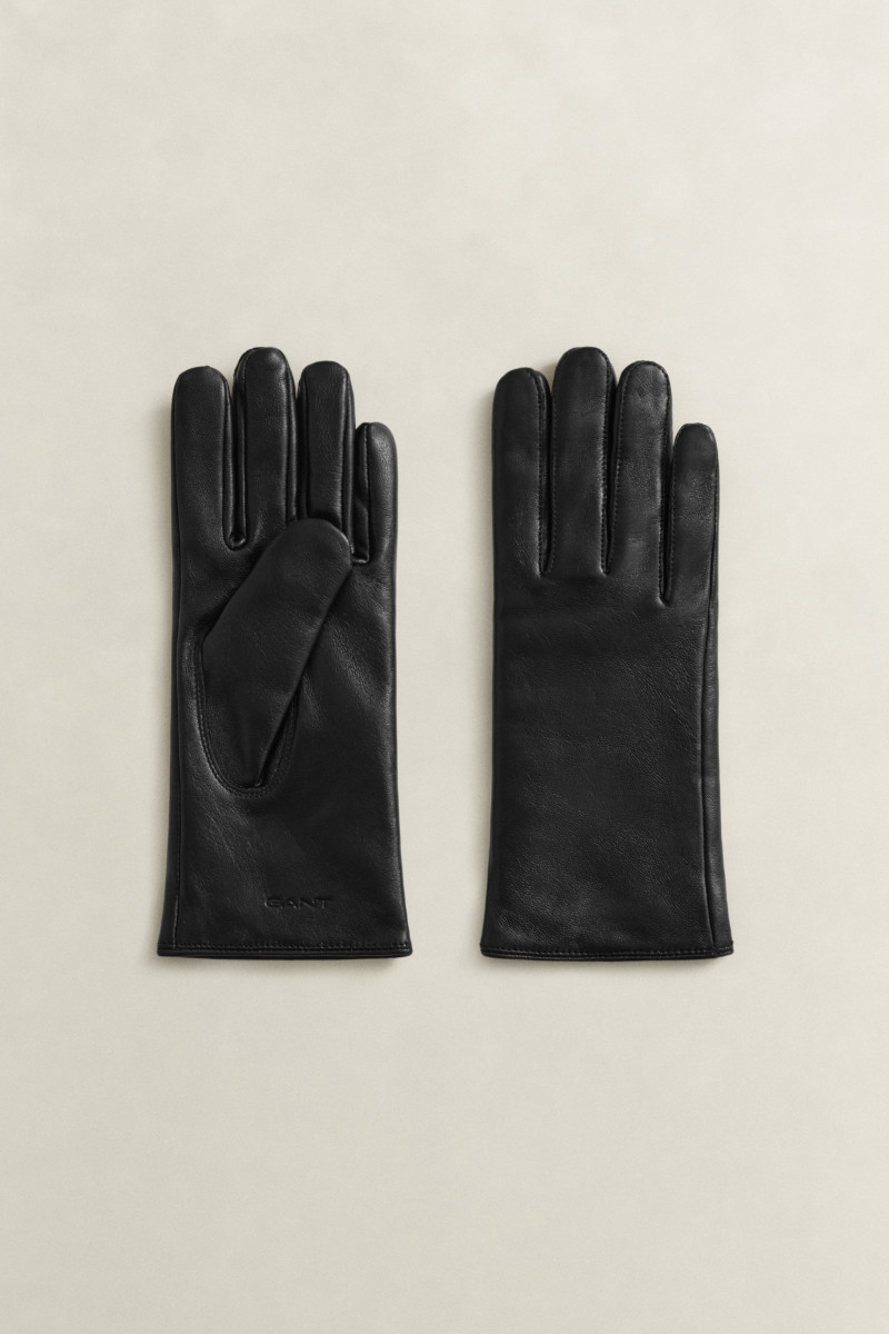 RUKAVICE GANT CASHMERE LINED LEATHER GLOVES BLACK