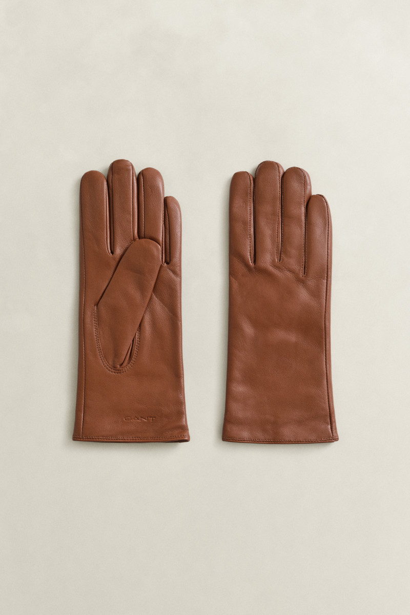 RUKAVICE GANT CASHMERE LINED LEATHER GLOVES COGNAC