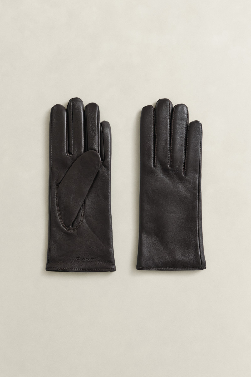 RUKAVICE GANT CASHMERE LINED LEATHER GLOVES DEEP BROWN
