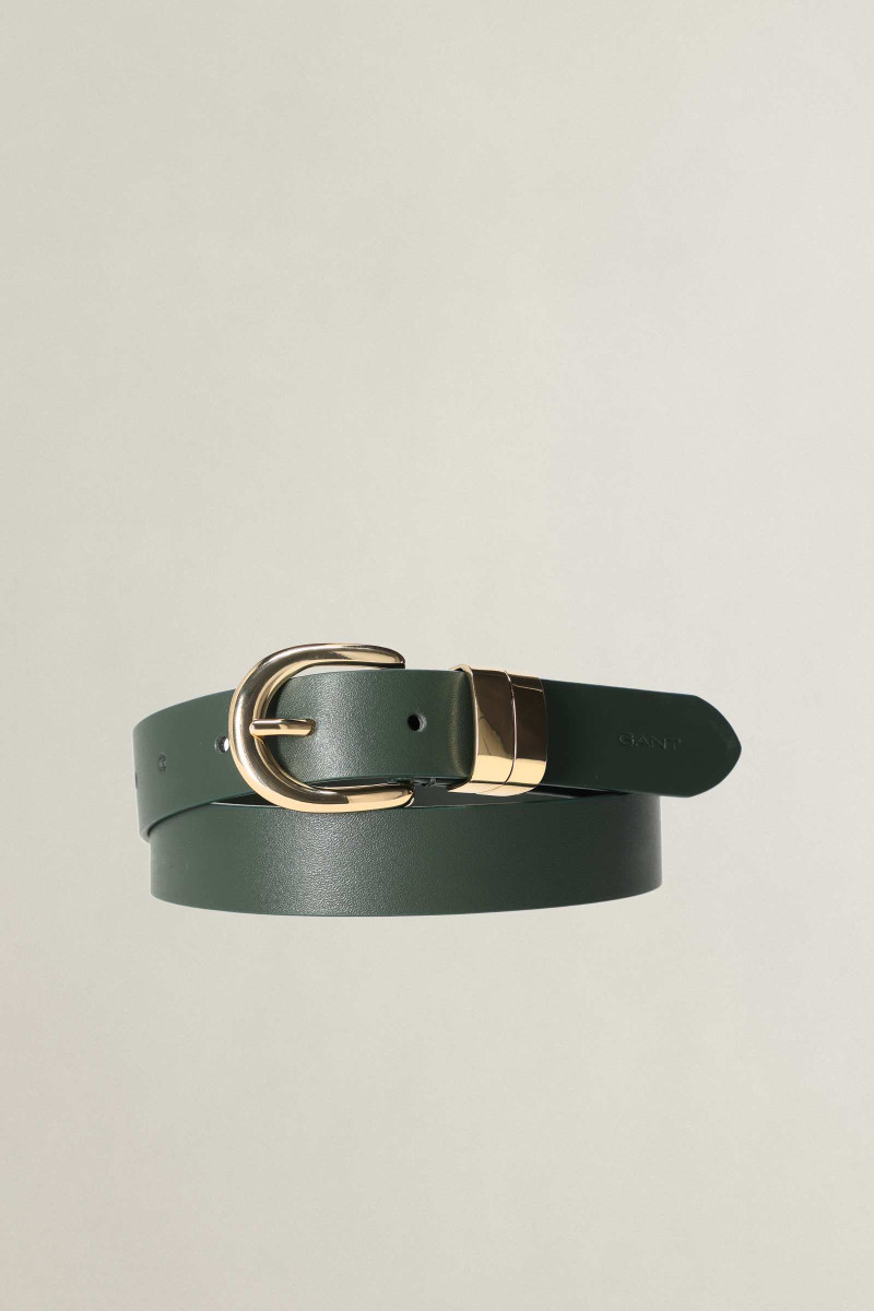OPASOK GANT CHUNKY KEEPER LEATHER BELT MOSSY GREEN
