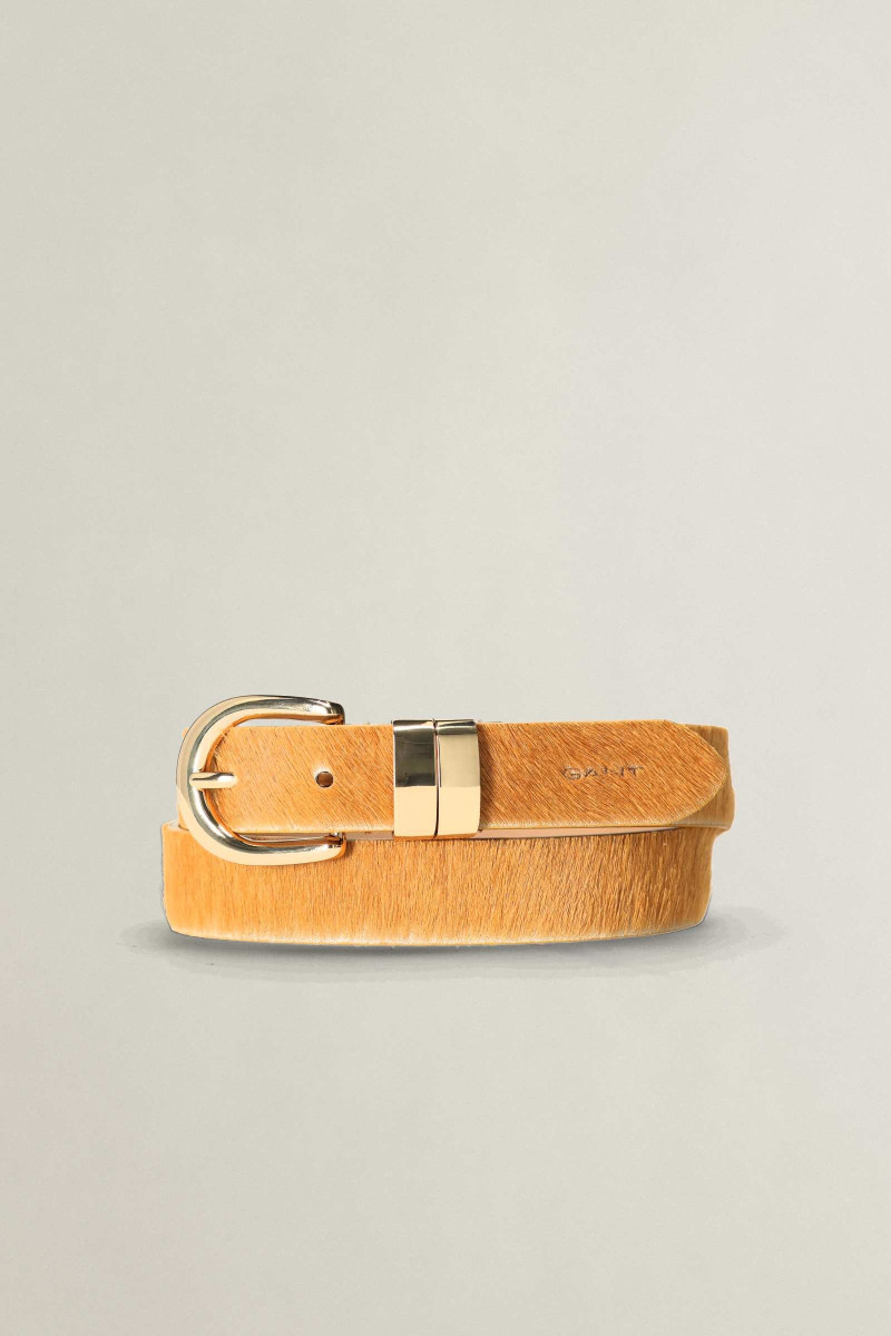OPASOK GANT PONY HAIR CHUNKY KEEPER BELT TOASTED ALMOND