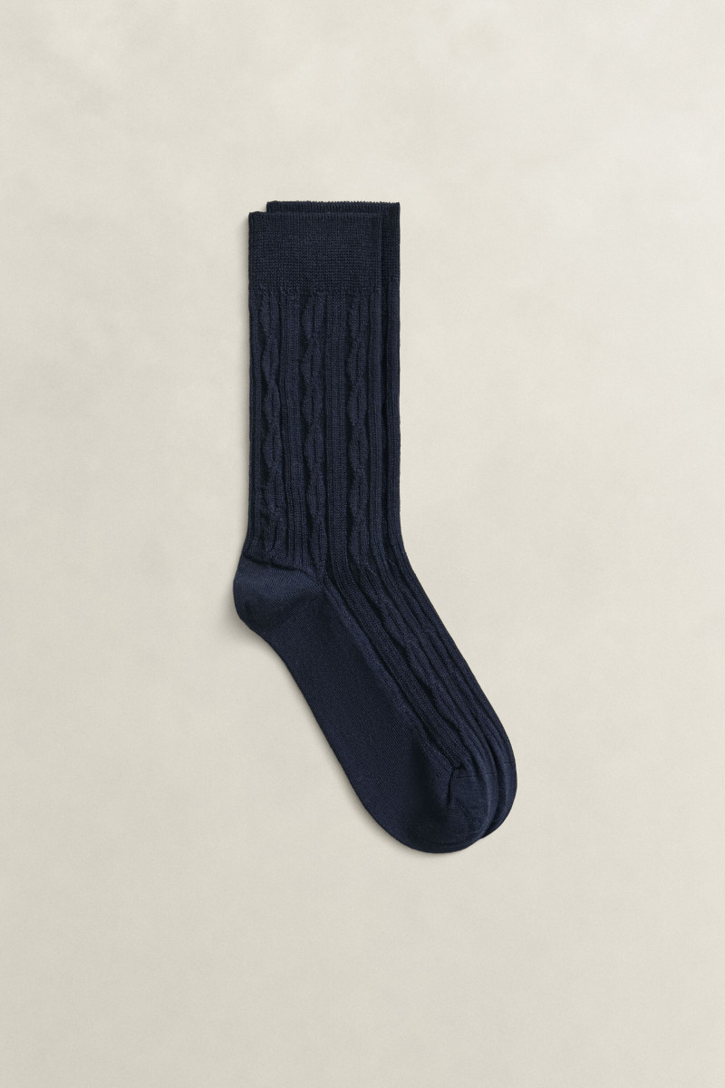 PONOŽKY GANT CABLE KNIT SOCKS EVENING BLUE