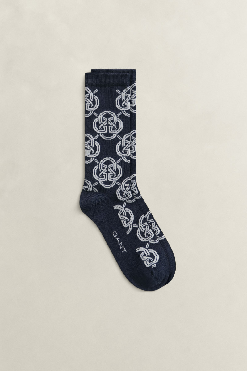 PONOŽKY GANT MONOGRAM SOCKS EVENING BLUE