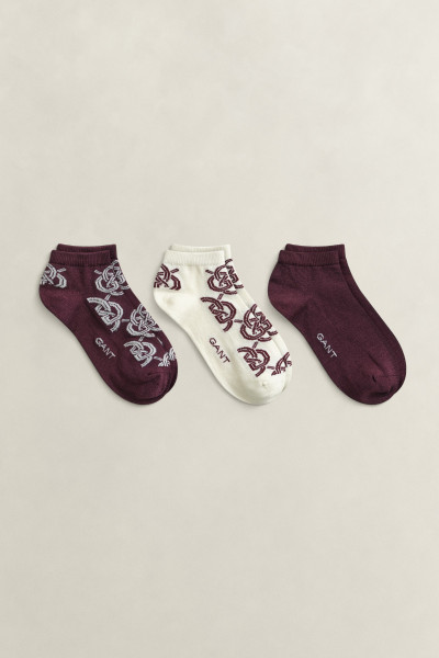 PONOŽKY GANT MONOGRAM ANKLE SOCKS 3-PACK - Fotografia č. 1