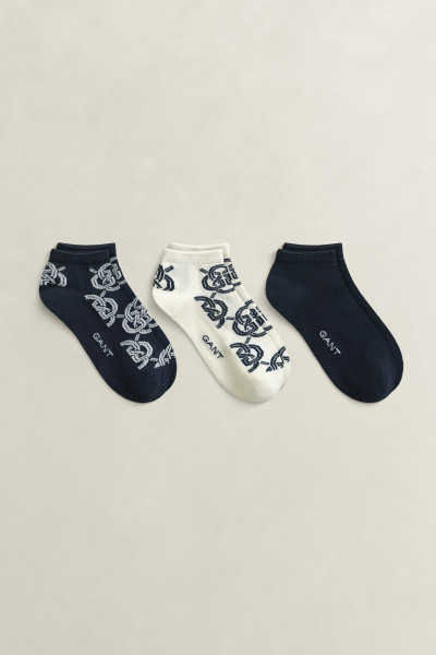 PONOŽKY GANT MONOGRAM ANKLE SOCKS 3-PACK - Fotografia č. 1
