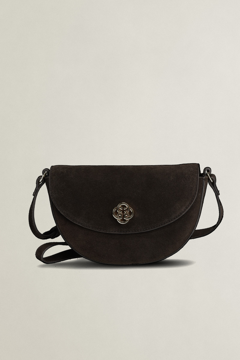 KABELKA GANT SUEDE SHOULDER BAG DEEP BROWN