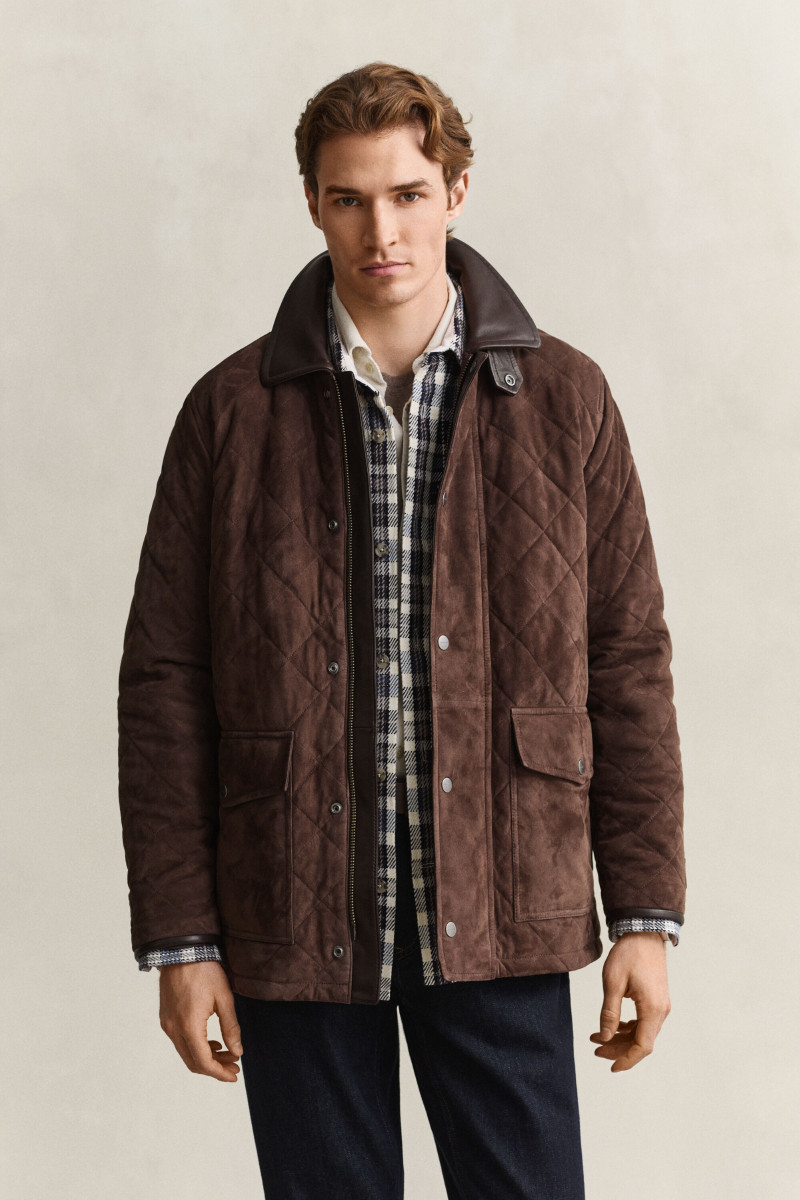 BUNDA GANT QUILTED SUEDE JACKET BLACK BROWN