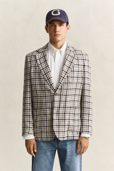 ZAKÓ GANT WOOL LINEN CHECK BLAZER - Kép 1