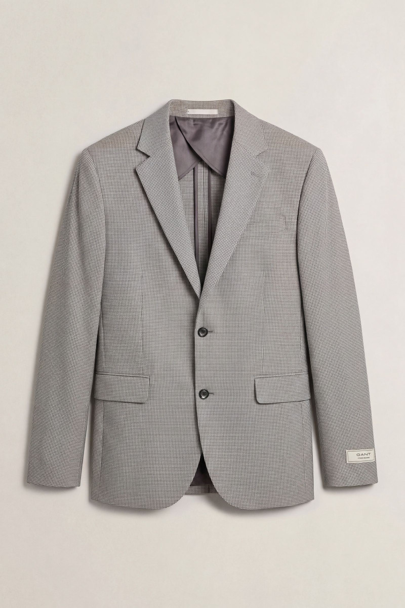 SAKO GANT HOUNDSTOOTH JERSEY BLAZER CONCRETE GREY