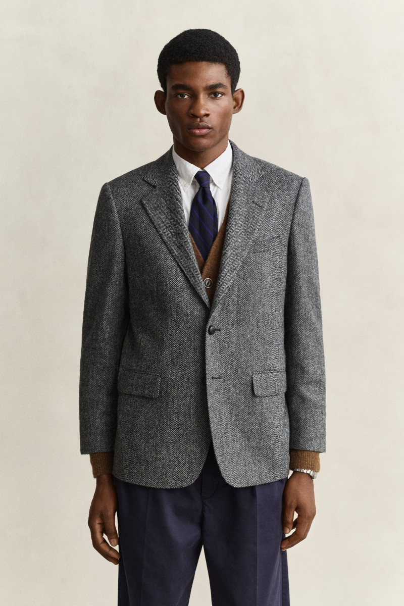 SAKO GANT TWEED BLAZER BLACK GREY