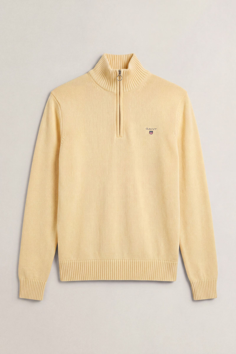 SVETER GANT CASUAL COTTON HALF ZIP MILD YELLOW