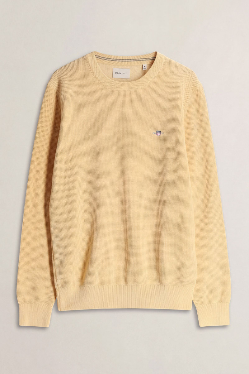 SVETER GANT MICRO TEXTURED COTTON C-NECK MILD YELLOW