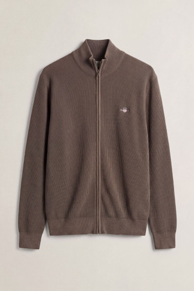 KARDIGÁN GANT MICRO TEXTURED COTTON ZIP CARDIGAN - Kép 1