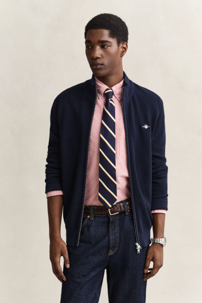 KARDIGÁN GANT MICRO TEXTURED COTTON ZIP CARDIGAN - Kép 1