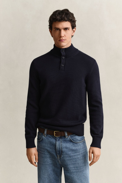 PULÓVER GANT SUPIMA COTTON HALF BUTTONED NECK - Kép 1