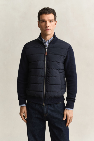 KARDIGÁN GANT HYBRID ZIPPED CARDIGAN - Kép 1