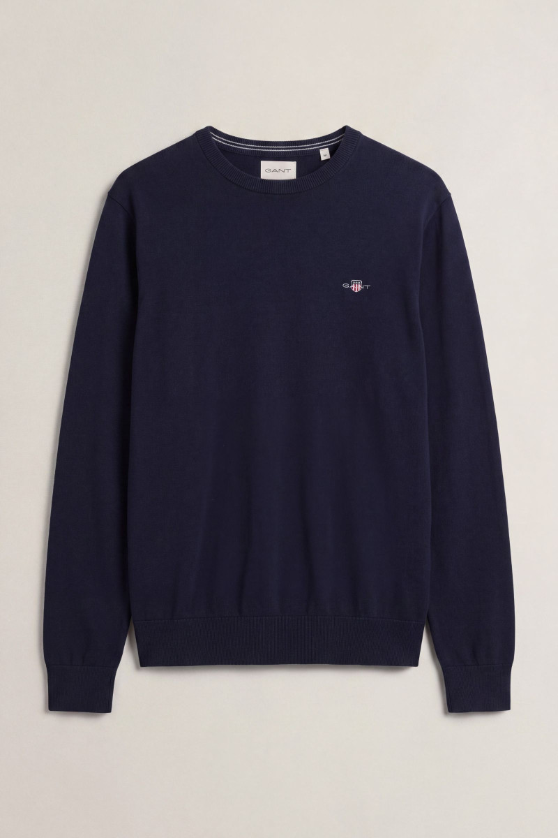 SVETER GANT CLASSIC COTTON C-NECK EVENING BLUE