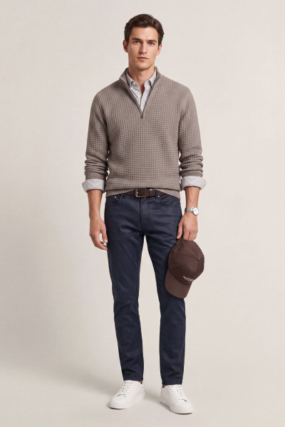 PULÓVER GANT COTTON TEXTURE HALF ZIP - Kép 1