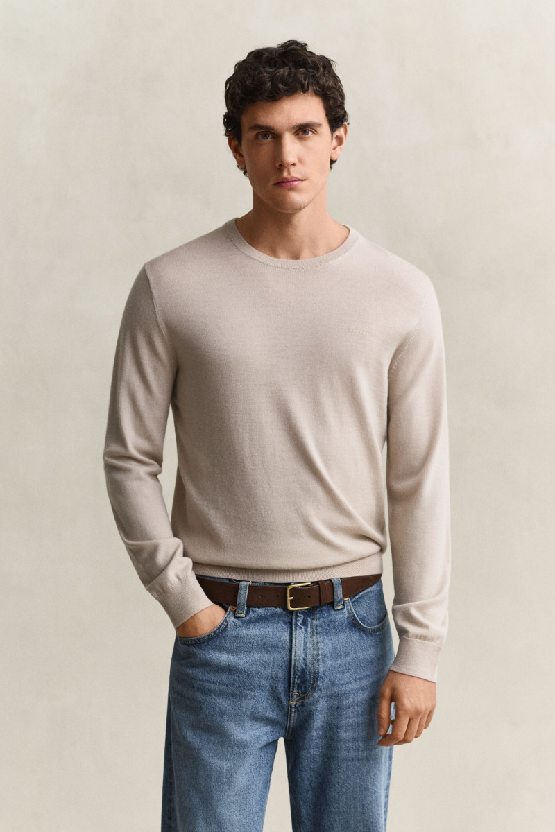 SVETER GANT EXTRAFINE MERINO WOOL C-NECK CLAY BEIGE