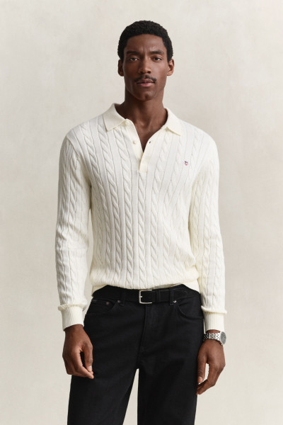 PULÓVER GANT COTTON CABLE POLO - Kép 1