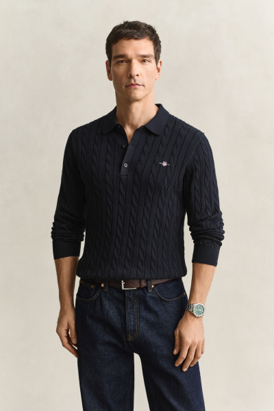 PULÓVER GANT COTTON CABLE POLO - Kép 1