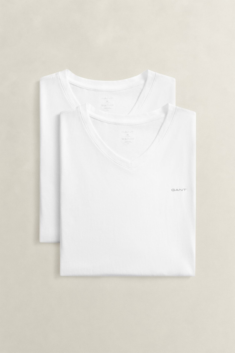 TRIČKO GANT V-NECK T-SHIRT 2-PACK WHITE