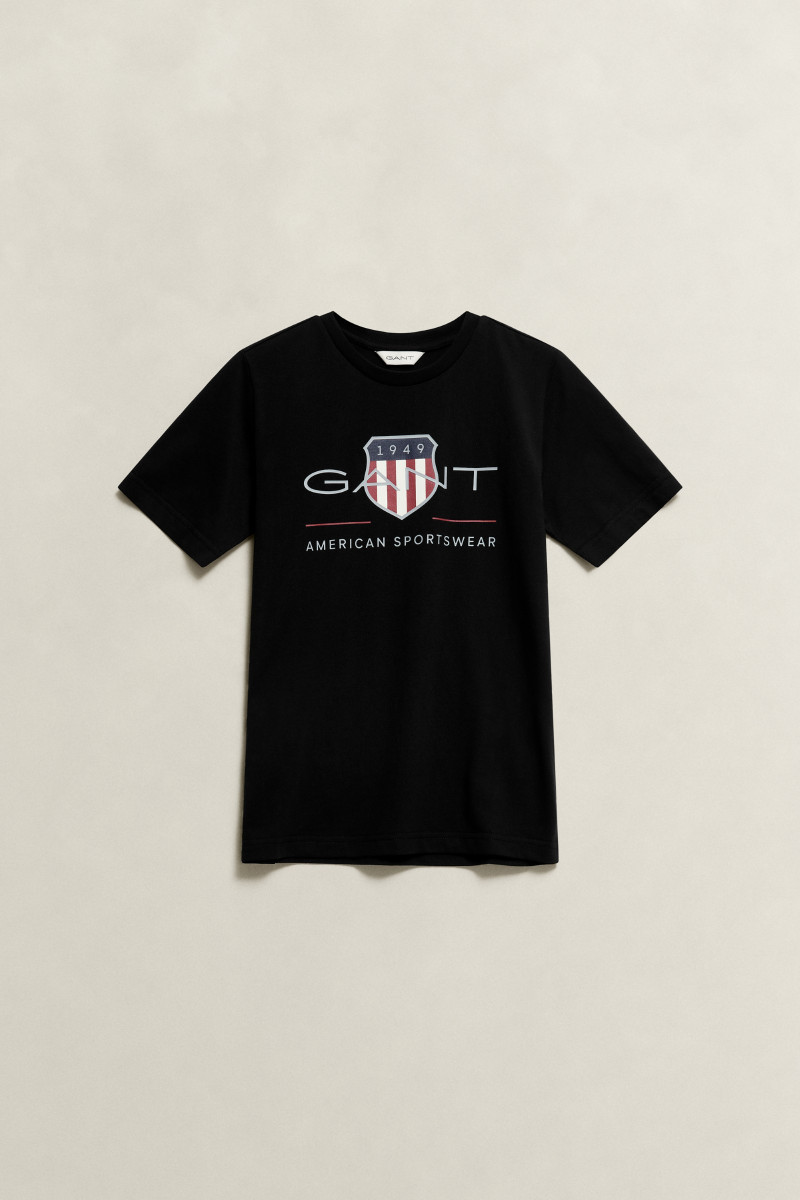 E-shop TRIČKO GANT ARCHIVE SHIELD SS T-SHIRT BLACK