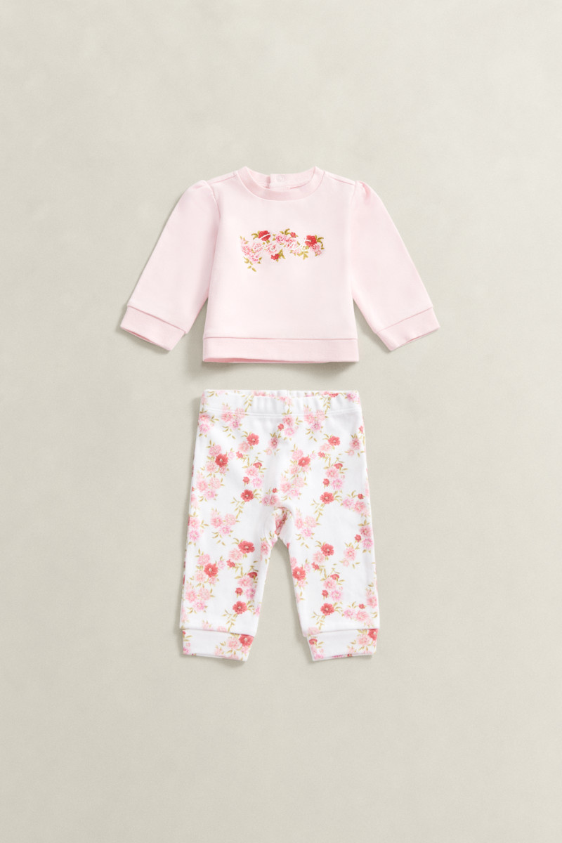 E-shop TEPLÁKOVÁ SOUPRAVA GANT PUFF SLEEVE SWEAT AND LEGGING SET LIGHT PINK