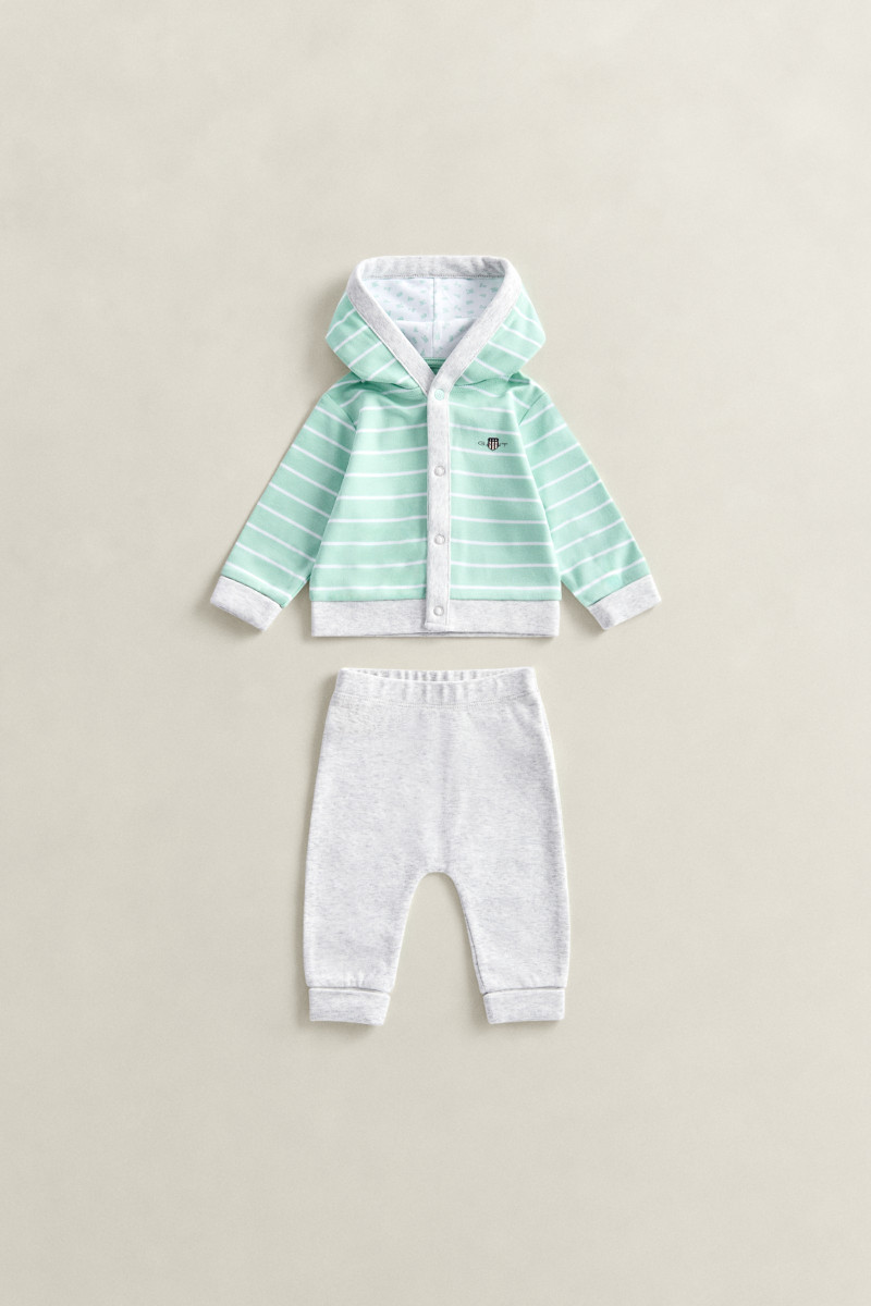 E-shop TEPLÁKOVÁ SOUPRAVA GANT BUTTON UP HOODIE AND LEGGING SET WASHED TURQUOISE