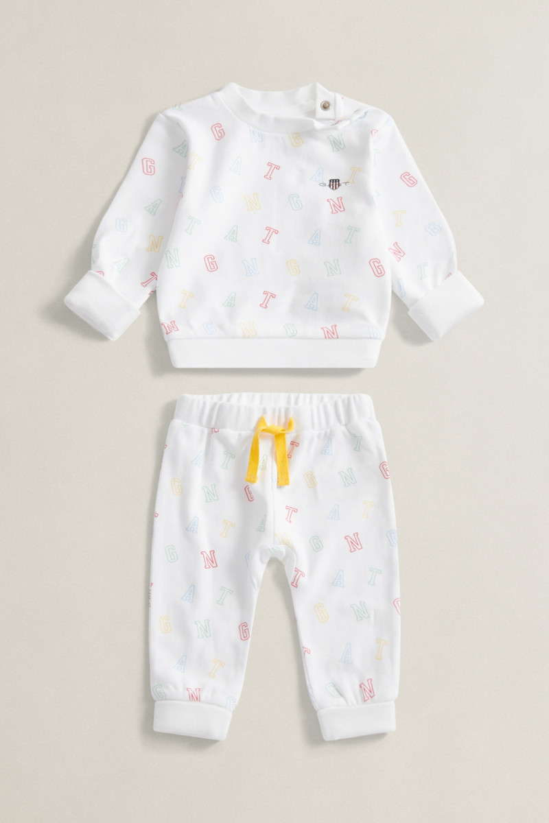 E-shop DĚTSKÝ SET GANT PRINTED CREW AND JOG SET WHITE