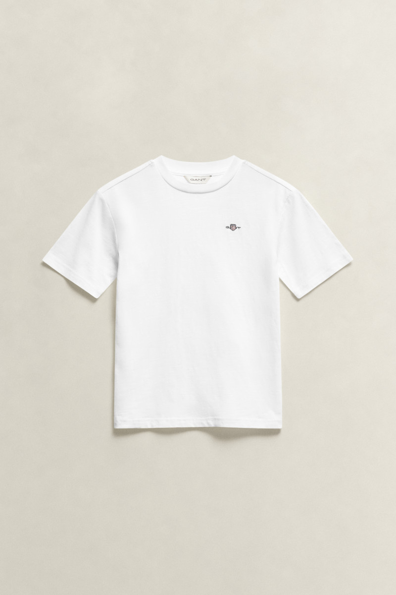E-shop TRIČKO GANT SHIELD SS SLUB T-SHIRT WHITE
