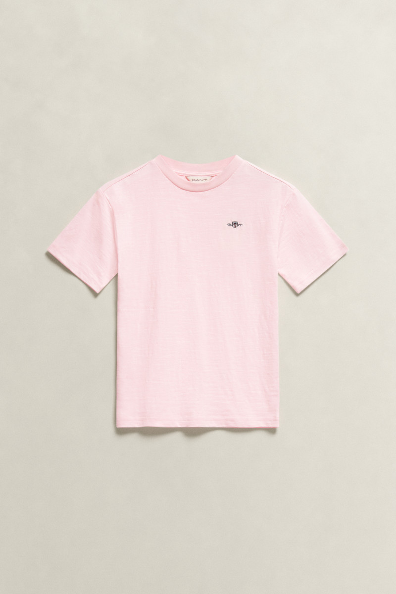 E-shop TRIČKO GANT SHIELD SS SLUB T-SHIRT LIGHT PINK